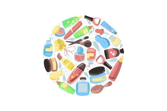 Download Circular Pattern with Beauty Products Ve - Circular Collection