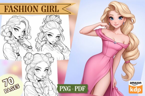 Download Fashion Girl Coloring Pages, Vol. 02 - Coloring page Collection