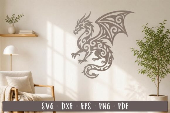 Download Dragon Wall Decor SVG Laser Cut Design - Wall decor Collection