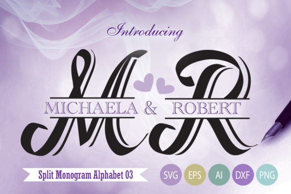 Download Calligraphic Split Monogram Svg Letters - Monogram Collection