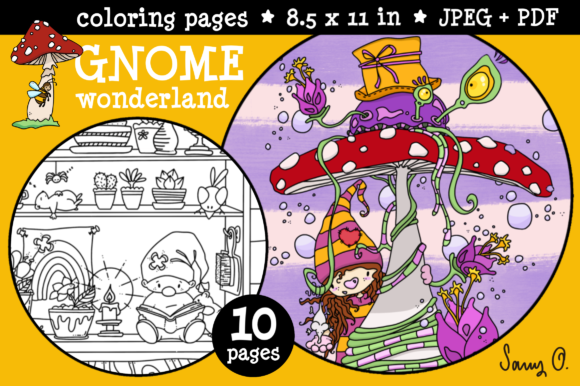 Download Gnome Wonderland Coloring Pages - Coloring page Collection