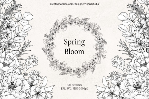 Download Floral LineArt Flower Frame Monogram - Monogram Collection