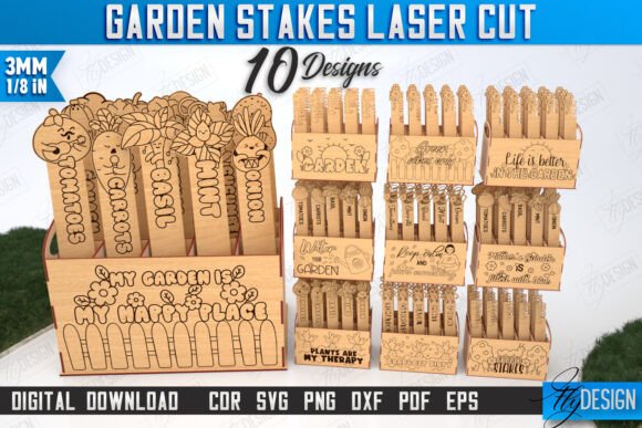 Download Garden Stakes Set Laser Cut Bundle | CNC - Garden Collection