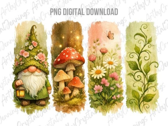 Download Floral Mushroom Garden Gnome Brushstroke - Premium Resources