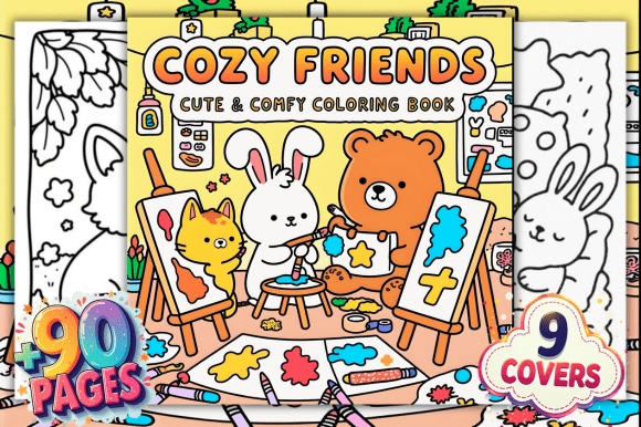 Download Cozy Friends Cute &amp; Comfy Coloring Pages - Coloring page Collection