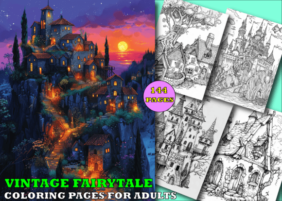 Download Vintage Fairytale Adult Coloring Pages - Coloring page Collection