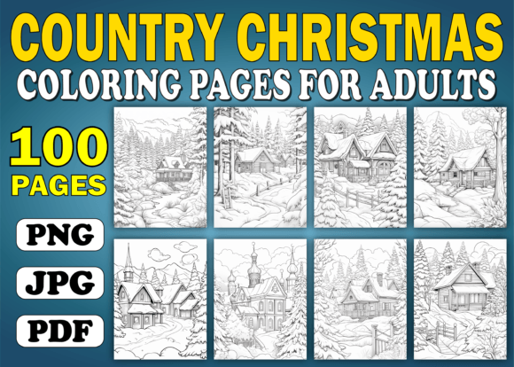 Download Adults Country Christmas Coloring Pages - Coloring page Collection