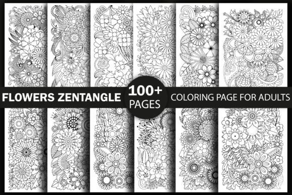 Download 100+ Zentangle Coloring Pages Bundle-KDP - Coloring page Collection