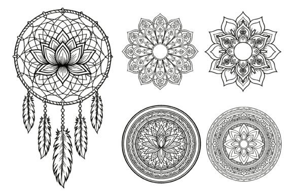 Download Lotus Dreamcatcher Mandala Coloring Page - Coloring page Collection