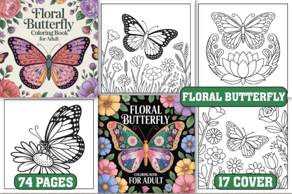 Download 74 Floral Butterfly Coloring Pages - Coloring page Collection