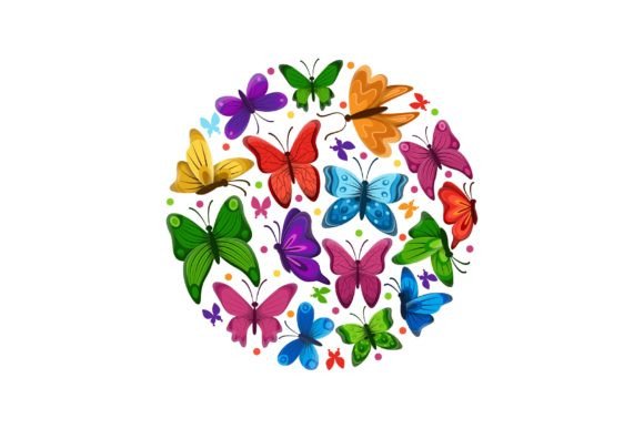Download Circular Pattern with Colorful Butterfli - Circular Collection